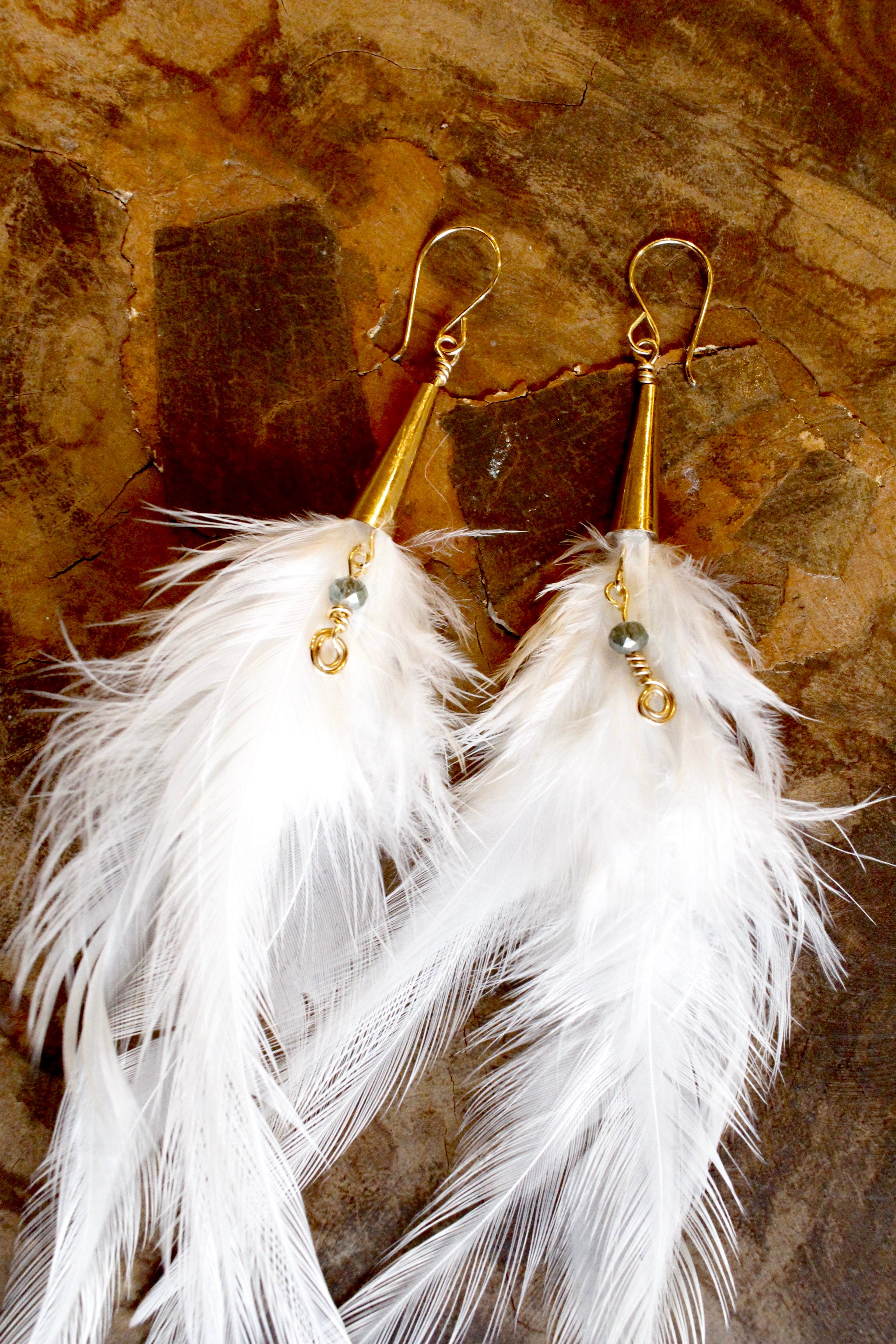 Angel feather earrings on sale