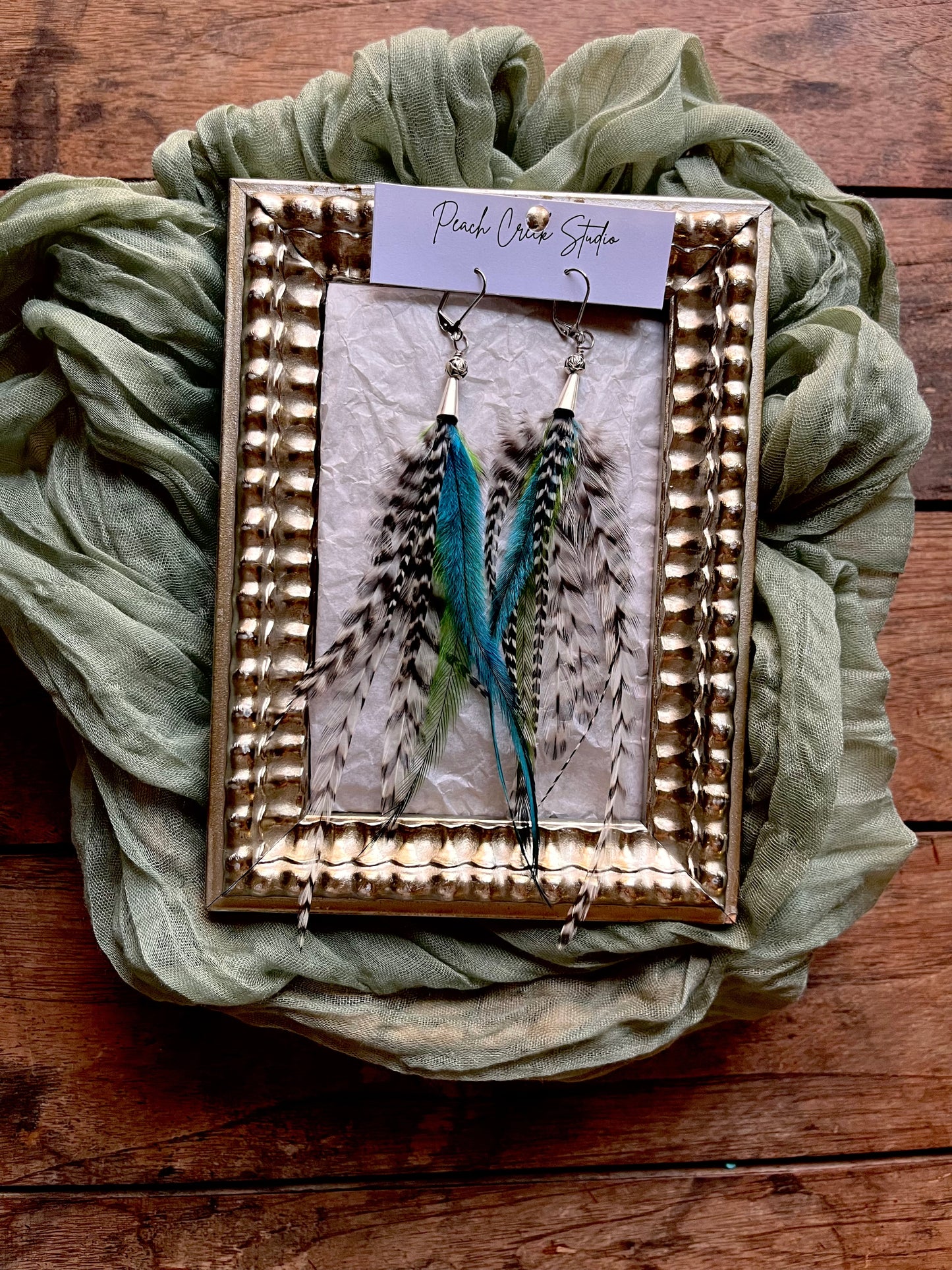 Multicolored Feather Earrings – 7.5” Handmade Boho Jewelry